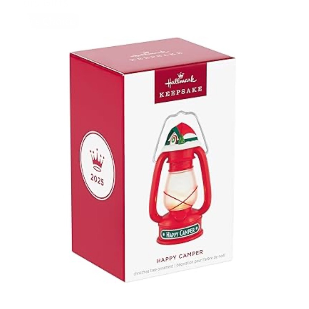 Hallmark Keepsake 2025 Happy Camper Red Lantern Light Up Christmas Ornament NEW